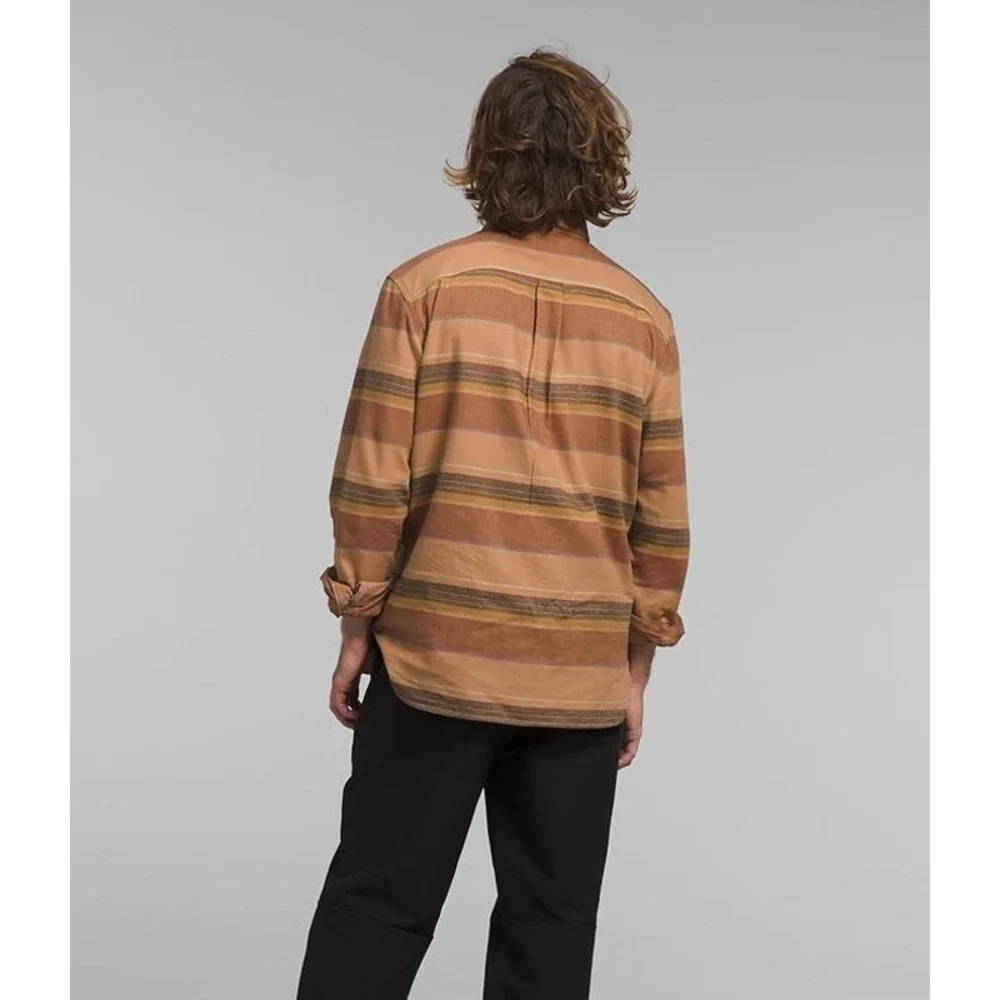 The North Face Arroyo Flannel Shirt Almond Butter Stripe Mens NF0A5373 XL NEW